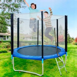 Trampolina Ogrodowa dla Dzieci Dorosłych z Siatką Niebieska 180 x 200