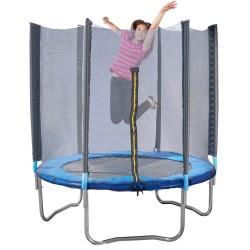 Trampolina Ogrodowa dla Dzieci Dorosłych z Siatką Niebieska 180 x 200