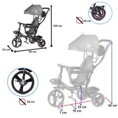 Rowerek TRIKE FIX V3 LITE Trójkołowy Dziecięcy z Prowadnikiem 2w1 Lekk