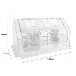 Tunel Foliowy Szklarnia Ogrodowa WARZYWNIAK z Siatką Rozsadnik 180x92x