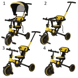 Rowerek Trójkołowy TRIKE FIX V4 dla Dzieci Spacerówka z Daszkiem Żółto