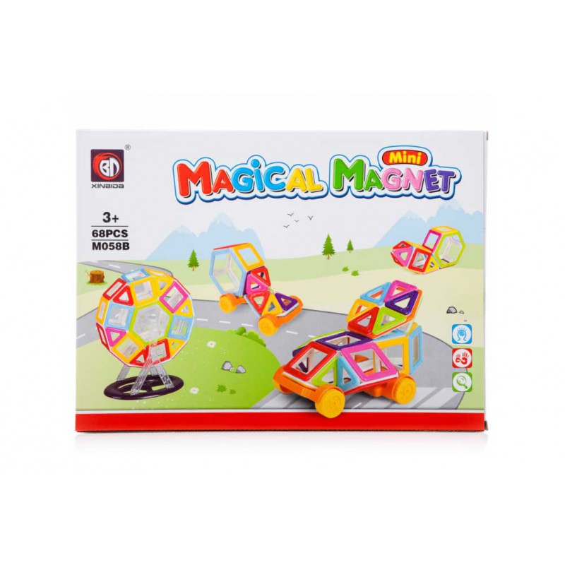 Klocki Magnetyczne Mini MAGICAL MAGNET 68 Sztuk M058B Kolorowe - VivoSklep.pl