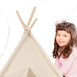 Namiot Indiański TIPI WIGWAM Domek dla Dzieci do Zabawy Lniany 135 cm