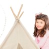 Namiot Indiański TIPI WIGWAM Domek dla Dzieci do Zabawy Lniany 135 cm