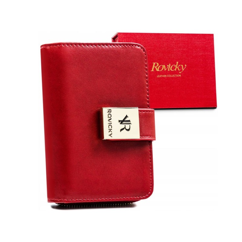 Portfel Damski ROVICKY Skórzany Pionowy RFID Czerwony R-76115-SG-0394 RED – VivoSklep.pl