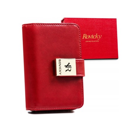 Portfel Damski ROVICKY Skórzany Pionowy RFID Czerwony R-76115-SG-0394 RED – VivoSklep.pl